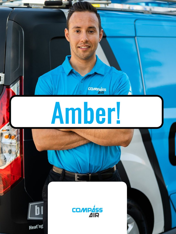 Compass Air campaign photo with the customer name Amber printed on it